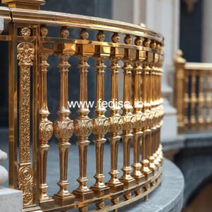 Premium Brass Handrail Design For Modern Spaces Stairs Roof Cover Design