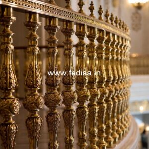 Luxury Brass Balcony Railing With Designer Finish Bedroom Stairs Design