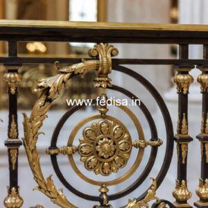 Brass Staircase Railing Design With Elegant Touch Stairs With Cabinet Design