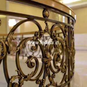 Elegant Brass Railing Design For Modern Projects Stainless Steel Grill Design For Staircase