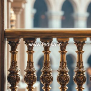 Premium Brass Balcony Railing With Fine Finish Staircase Inside The House