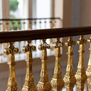 Modern Brass Staircase Railing With Unique Style Angle Bar Stairs Design
