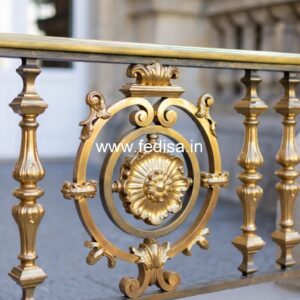 Decorative Brass Balcony Railing With Unique Design Half Wall Staircase Design