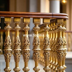 Designer Brass Stair Railing For Luxury Interiors Spiral Staircase Inside House