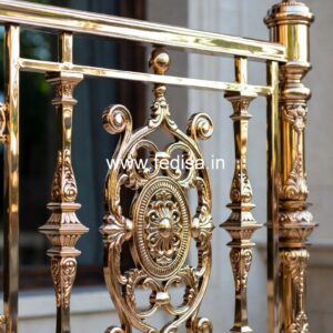Decorative Brass Balcony Railing With Artistic Work Small Stairs For Small Spaces