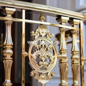 Luxury Brass Stair Railing With Designer Style Under Stairs Modern Design