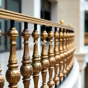 Stylish Brass Staircase Railing For Interior Design Covered Stairs Design