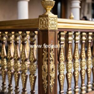 Designer Brass Handrail For Premium Staircases Shaker Style Staircase