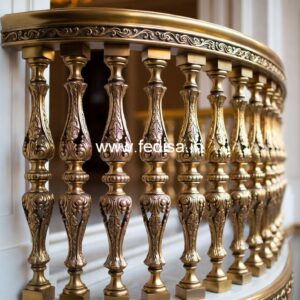 Designer Brass Railing Design For Luxury Villas Pop Stairs Design