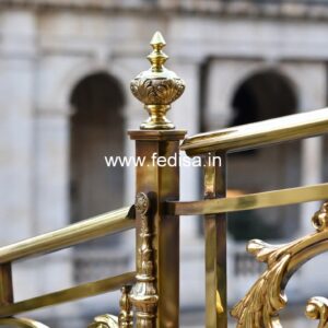 Brass Railing Design With High-end Finish New Stair Railing Design