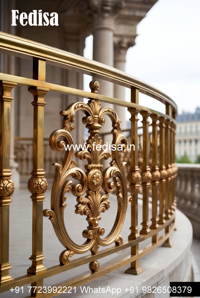 Stylish Brass Handrail Design For Contemporary Homes Modern Curved Staircase Railing