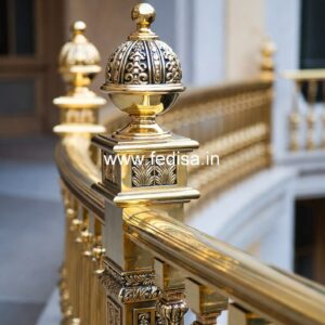 Elegant Brass Railing Design For High-end Homes Home Design With Front Stairs