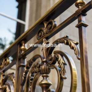 Luxury Brass Balcony Railing With Artistic Detailing Good Staircase Design