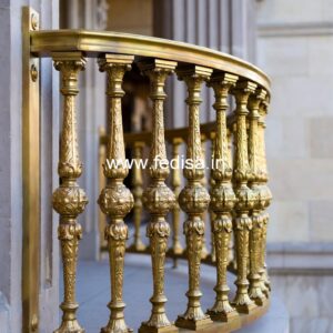 Designer Brass Staircase Railing For Luxury Homes House Stairs Grill Design