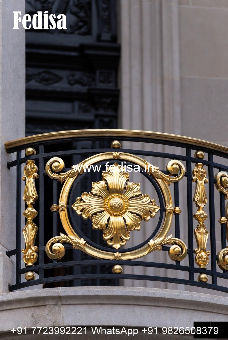 Antique Brass Railing Design For Royal Interiors Half Round Stairs Design