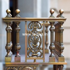 Brass Balcony Railing Design For Modern Homes Double Molding Marble Stairs