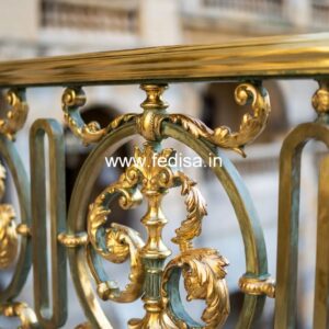 Designer Brass Balcony Railing For Homes Staircase Side Window Design