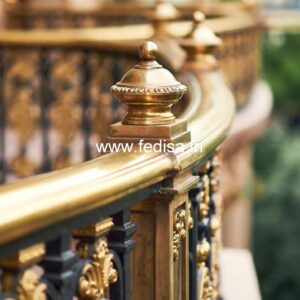 Ornamental Brass Railing Design For Classic Homes Beam Stairs Design