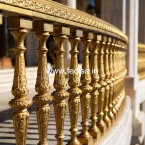 Elegant Brass Balcony Railing With Designer Look Design Of Steel Railing For Staircase