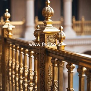 Brass Railing Design For Home Exterior Decor Curved Stairwell