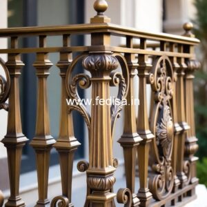 Best Brass Railing Design Ideas For Luxury Homes Round Concrete Stairs Design