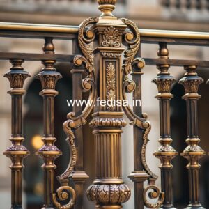 Elegant Brass Balcony Railing Design For Villas Tread Riser Staircase Design