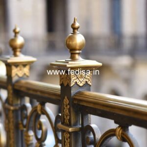 Antique Brass Railing Design For Classic Interiors L Shaped Steel Staircase Design