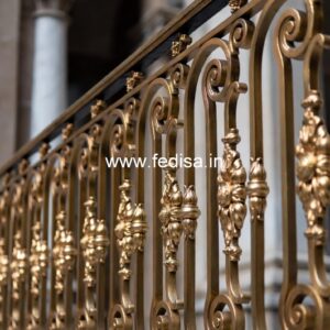 Stylish Brass Balcony Railing Design Ideas Stairs Wooden Pillar Design