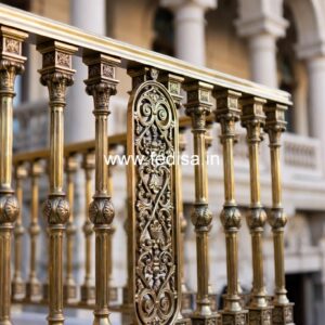 Premium Brass Balcony Railing For Homes Suspended Stairs Design