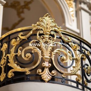 Modern Brass Staircase Handrail Design