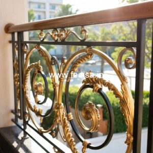 Modern Brass Balcony Railing Design