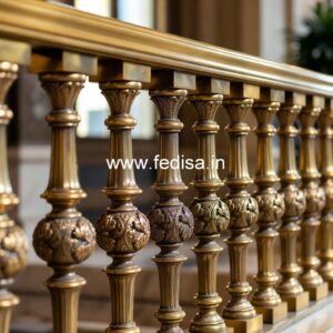 Antique Style Brass Railing Design For Classic Villas Bar Counter Design Under Stairs