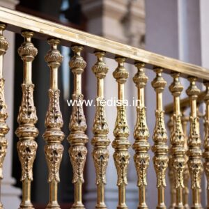 Elegant Brass Balcony Railing With Artistic Patterns Stair Railing Simple Design