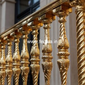 Minimalist Brass Railing Design For Modern Interiors Modern Spiral Staircase Design