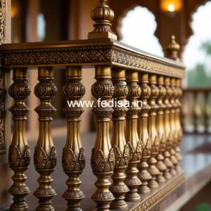 Elegant Brass Staircase Design With Decorative Finish Staircase Design For Terrace