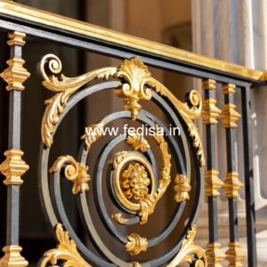 Artistic Brass Railing Design With Luxury Look Staircase Winder Design