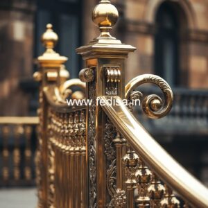Brass Staircase Railing Design With Modern Appeal Spiral Staircase In Small Space