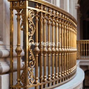 Brass Handrail Design With Luxury Appeal Aluminum Grill Design For Stairs