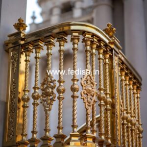 Luxury Brass Balcony Railing With Elegant Finish Fire Stair Design