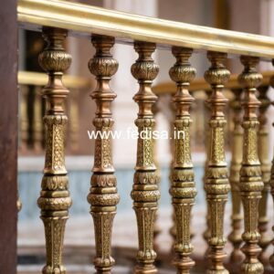 Custom Brass Staircase Railing With Designer Look Laser Cutting Stair Design