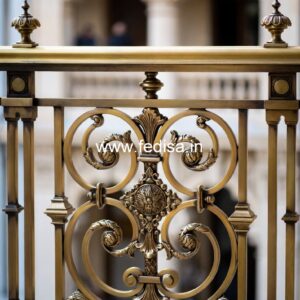 Luxury Brass Balcony Railing With Designer Finish Stair Way Design