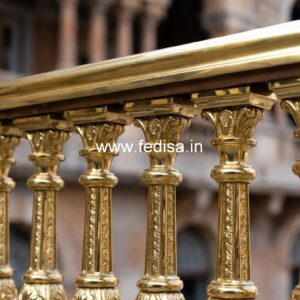Modern Brass Balcony Railing With Stylish Appeal Spiral Staircase Structural Design