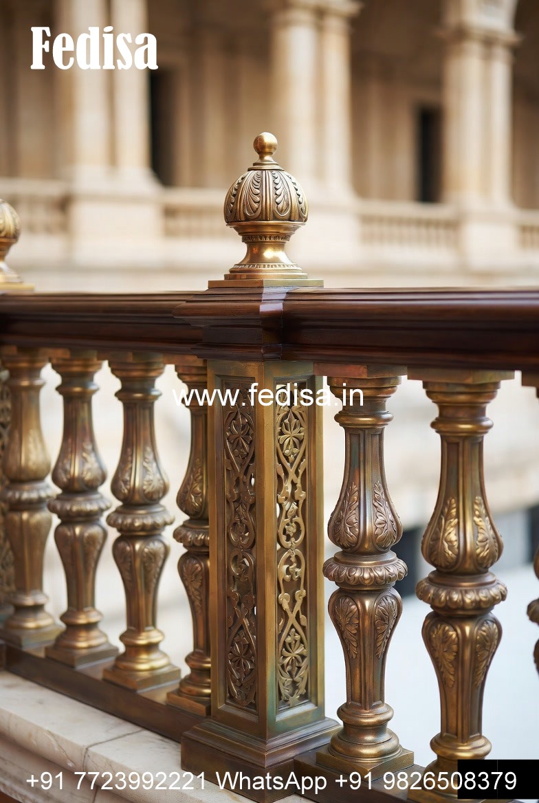 Brass Balcony Railing Design For Elegant Spaces Open Stairs In House