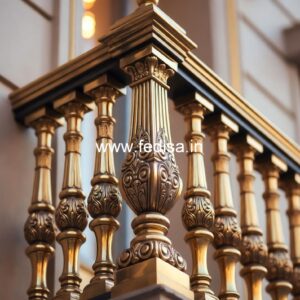 Designer Brass Railing Design With Artistic Finish Staircase Stringer Beam