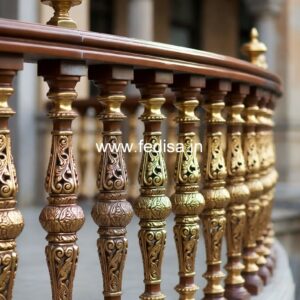 Decorative Brass Stair Railing Design For Villas Ultra Modern Staircase