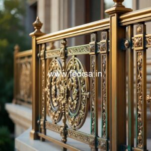 Designer Brass Stair Railing For Luxury Interiors Staircase Wall Painting Design