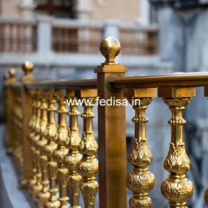 Brass Balcony Railing Design With Premium Style Stair Canopy Design