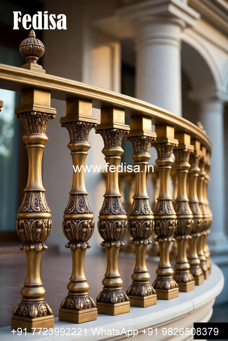 Antique Brass Handrail Design For Classic Villas Partition Of Stairs In Living Room