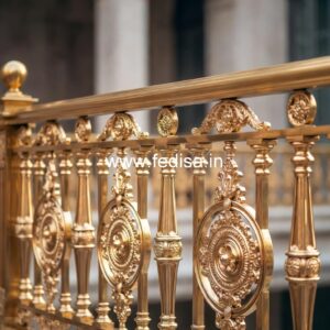 Premium Brass Handrail Design With Artistic Finish Staircase Railing Designs In Wood And Steel