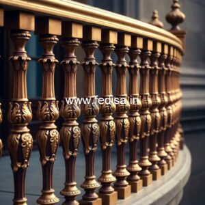 Designer Brass Staircase Railing With Classic Appeal Middle Staircase Design